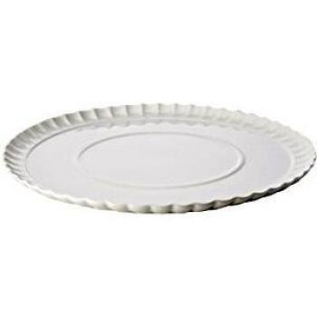 Bandeja de porcelana grande con forma de onda de 37,5 cm de diámetro.