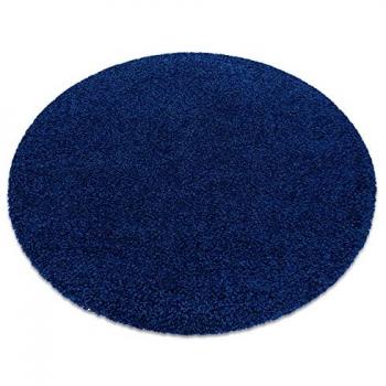 Alfombra Soffi Shaggy Círculo 5cm Azul Marino 160 cm