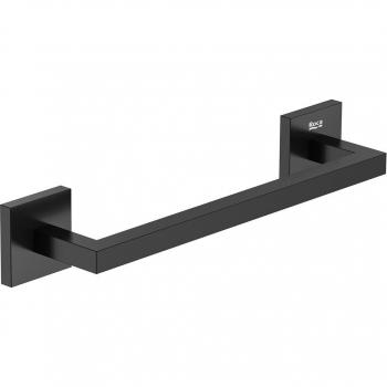 Toallero de barra Hotels Square Roca, color negro, diseño moderno y minimalista, fabricado en acero inoxidable, acabado mate, ideal para baño