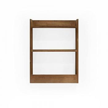 DECOWOOD - Lua Estantería de madera maciza con 3 estantes, acabado envejecido, medidas 60x45cm