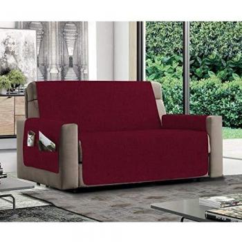 MB HOME BASIC Funda de sofá Antideslizante Relax, Color Burdeos, 4 plazas