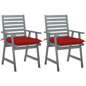 Day and Night Garden dining chairs 2 units solid acacia wood with cushions