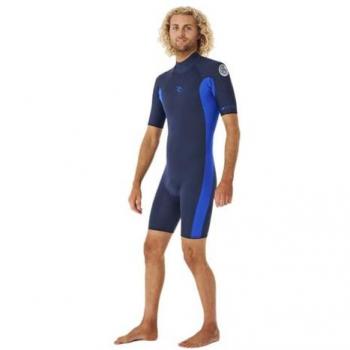 Rip Curl Traje De Neopreno D Patrol 2 Mm Spring Con Cremallera En La Espalda, Manga Corta, Talla S, Color Azul