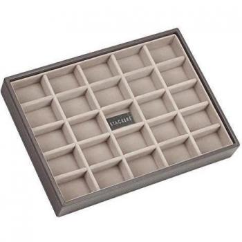 Stackers classic size |caja de la joyería organizador con 25 secciones para el pendientes y encantos, visones y forro de terciopelo gris