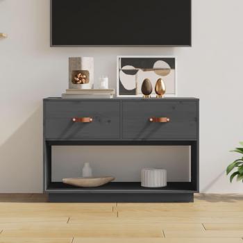 Soporte para TV de madera maciza de pino gris 90x40x60 cm