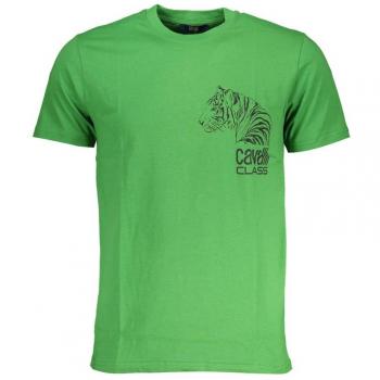 Cavalli Class Green Cotton Logo Print T-Shirt - XXL