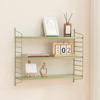 Estantería de Pared Strängnäs de 3 Niveles en Acero Duradero, Dimensiones 50 x 60 x 15 cm, Color Verde Oliva Mate