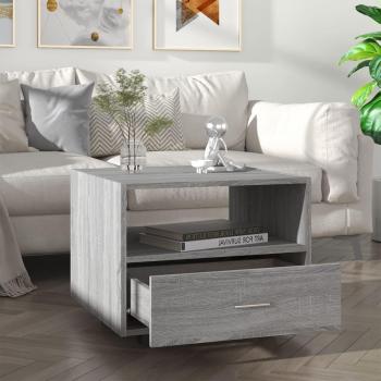 Mesa de centro Sonoma gris 55x55x40 cm madera multicapa contrachapada