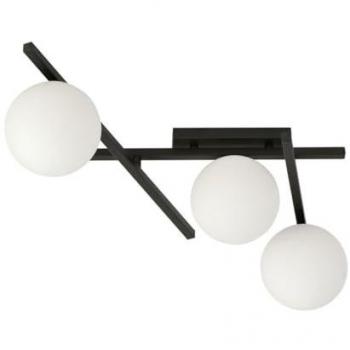 Lámpara de Techo Smart EPIKASA, Acero con recubrimiento de polvo y Vidrio, Negro y Blanco, 51x25x50 cm