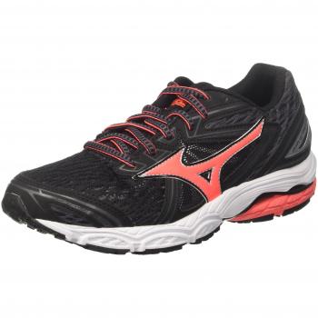 Mizuno Women's Wave Prodigy WOS Running Shoes, Nero Black Fierycoral Magnet, 4.5 UK