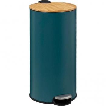 Cubo de Basura Moderno 30L Hierro/Bambú Pétrole Resistente y Ecológico