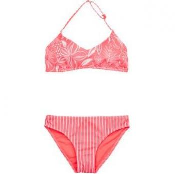 Bikini Roxy Vacay For Life Rosa Blanco Infantil 10