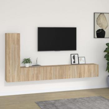 Set de muebles para TV 3 piezas roble sonoma