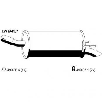 Silenciador trasero ERNST 055284 para OPEL Zafira B