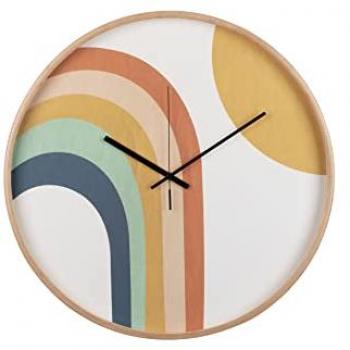 Reloj Pared Metal Natural 60x4,5x60 Cm - Decoración Funcional y Elegante Multicolor