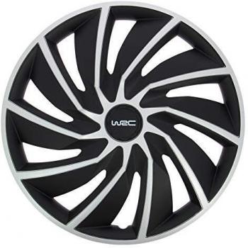 Tapacubos WRC 7598 Turbo Bicolor Negro y Gris 15 4 Piezas