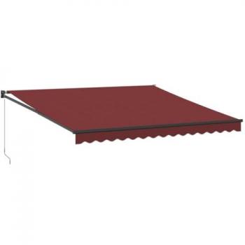 Toldo retráctil manual burdeos 400x300 cm