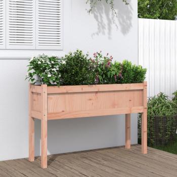 Jardinera con patas de madera maciza de abeto Douglas 110x31x70 cm