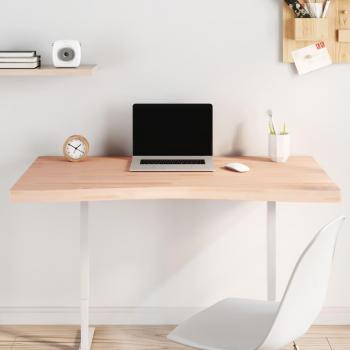 Tablero de escritorio madera maciza de haya 110x(55-60)x4 cm Marrón