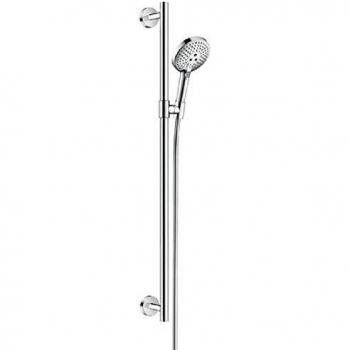 Hansgrohe 26323000 Raindance Select S Set de ducha, 3 tipos de chorro, ahorro de agua, con barra 90 cm, Cromo, 0,90 m