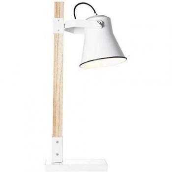 Lámpara de mesa Plow brillante, madera blanca clara, E27, 29x55x16 cm