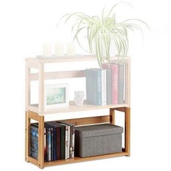 Estante Apilable Extensible de Bambú Natural para Salón y Dormitorio, 30x60x20 cm - Relaxdays