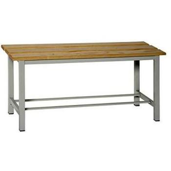 Banco vestuario estructura metalica pintada y asiento lamas de pino.
