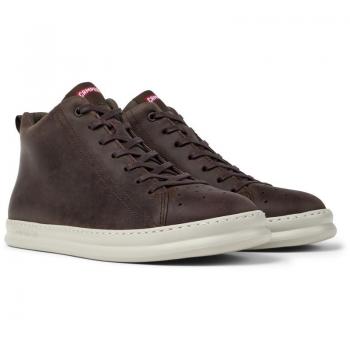 Camper Runner Four Men's Leather Sneakers - Lightweight Sole, Brown, Size 41