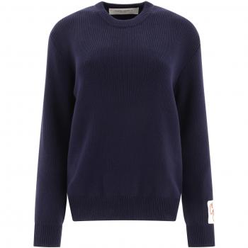 Golden Goose Women's Dany Sweater in Blue, Size Medium, GWP00951P00066250486, Round-neck Knitwear, Casual Clothing for Women