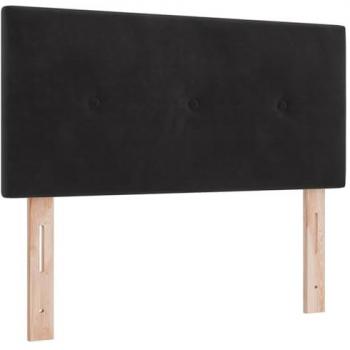 Cabecera LED tapizada en terciopelo negro de 90 cm con botones - vidaXL