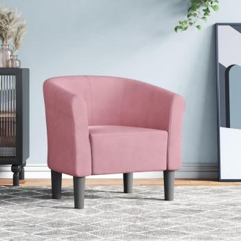 Sillón Cabriolet de Terciopelo Rosa