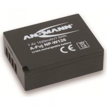 Ansmann 1400-0029 - A-Fuj NP W 126 Li-Ion, batería 7,4V/1020mAh para cámara digital de fotos Fuji