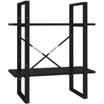 vidaXL 2-Tier Book Cabinet Black 60x30x70 cm Engineered Wood
