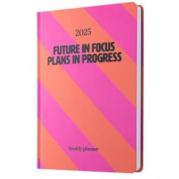 Agenda Anual 2025 Semana Vista A5 Color Divertido Empieza a Actuar Erik Amarillo y Rosa