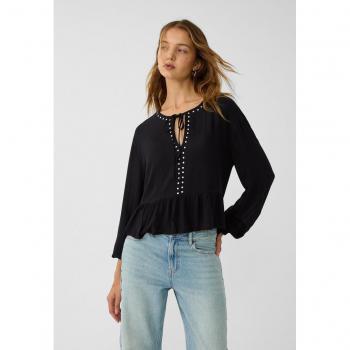 Loose Black Studded Shirt - Size L