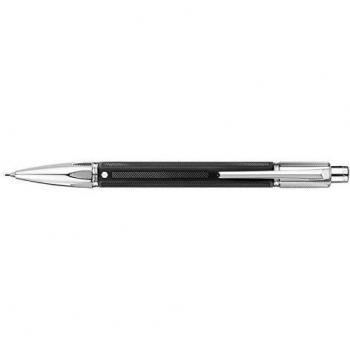 portaminas caran d-ache varius 0,7 mm cuerpo caucho negro placado rodio con estuche