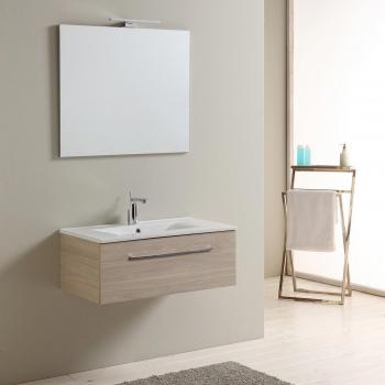 MOBILE BAGNO 80 CM MODELLO BRENTA 1 CASSETTO FINITURA OLMO LEONE CON LAVABO IN CERAMICA