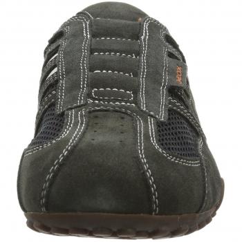 Geox Men's Dark Grey Antishock Slip-On Sneakers with Mesh Design