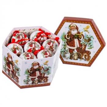 Bolas de Navidad Multicolor Polyfoam Papá Noel 7,5 x 7,5 x 7,5 cm (14 Unidades)