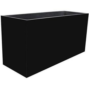 Macetero Rectangular Euclid Liso Negro Tuozi 78 x 29 x 38,5h