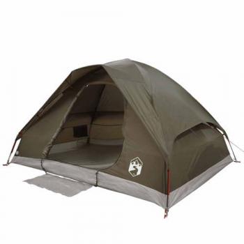 Tienda de campaña familiar iglú impermeable marrón para 6 personas