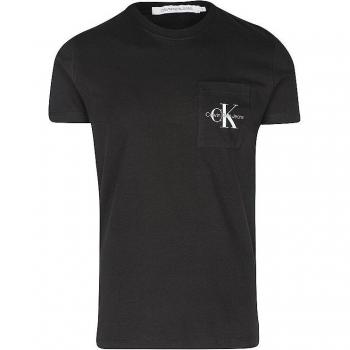Camiseta Calvin Klein Jeans para hombre Monograma y Bolsillo Negra, manga corta, talla S