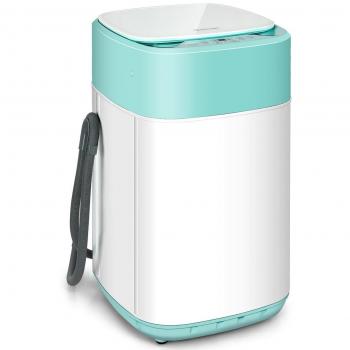 Costway 1 cu. ft. Full-Automatic High Efficiency Portable Top Load Washer with Child Lock in Green - 8-Pound Portable Fully Automatic Washing Machine with Drain Pump