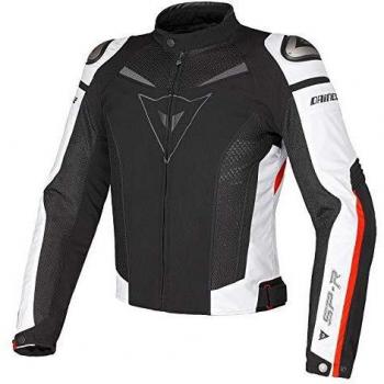 Dainese Super Speed Tex 1735143 Chaqueta Moto, hombre, 62 EU, Negro/Blanco/Rojo