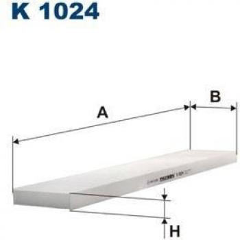 Filtro de habitáculo FILTRON K 1024, tipo: Filtro de aire para el compartimento del pasajero, características: diseñado para filtrar partículas y contaminantes del aire que ingresa al interior del vehículo, compatible con diversos modelos