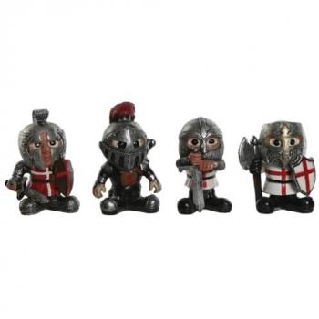 Figura Decorativa Home ESPRIT Rojo Gris 7 x 4 x 9 cm (4 Unidades)