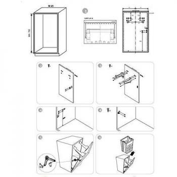 Emuca - Cesto de lavandería para módulo de 450 mm, Cesto ropa sucia mueble extraible, Plástico blanco