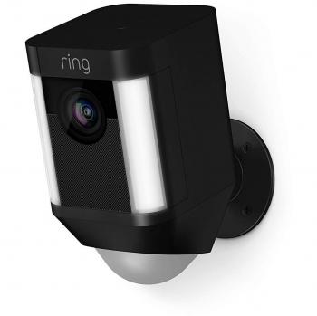 Ring Spotlight Cam Battery | Cámara de seguridad HD con foco LED, alarma, comunicación bidireccional, funciona con batería | Incluye una prueba de 30 días gratis del plan Ring Protect