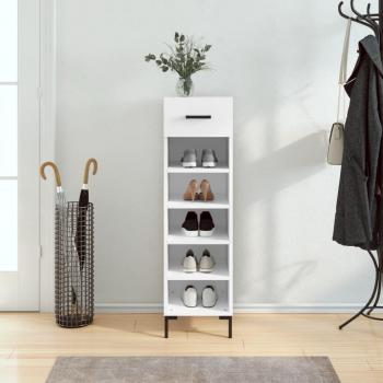 Zapatero blanco de madera multicapa 30x35x105 cm