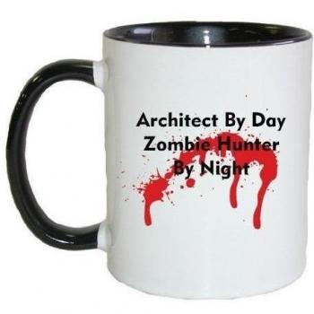 Tazas de puré de - combinan por día Zombie Hunter By Night - Taza de café/taza de porcelana